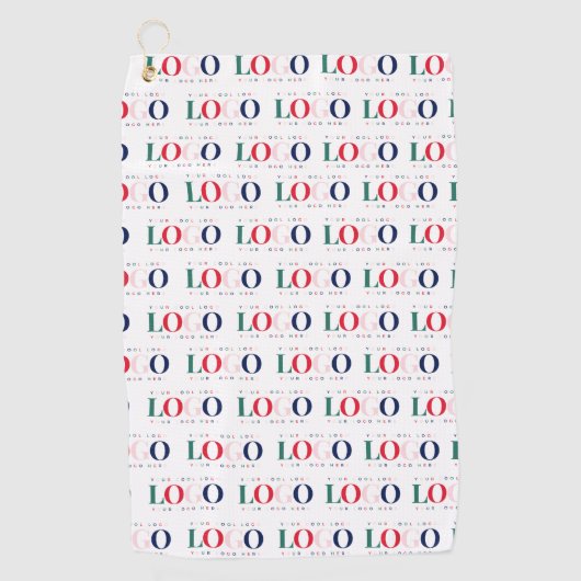 Farbige Wiederholung von Logos für benutzerdefinie Golfhandtuch (Vorderseite)