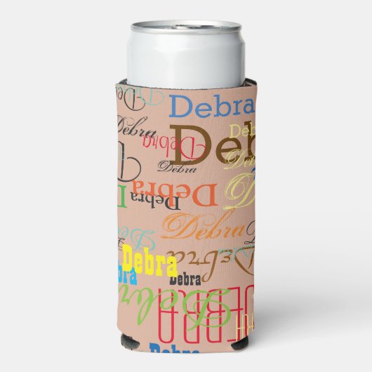 Farbige Wiederholungsnamen überlagert Benutzerdefi Selters Dosenkühler (Seltzer Vorderseite)