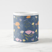 Farbige Wiese auf Blau Jumbo-Tasse (Vorderseite)