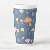 Farbige Wiese auf Blau Milchtasse (Vorderseite)