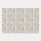 Farbige Wiese auf Grau Geschenkpapier Set (Vorderseite)