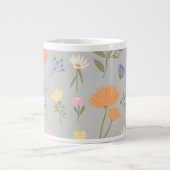 Farbige Wiese auf Grau Jumbo-Tasse (Vorderseite)