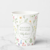 Farbige Wiese kleine Wildblume Mädchen Dusche Pappbecher (Rückseite)