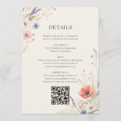 Farbige Wiesen-Wildblumen-QR-Code-Boho-Hochzeit Einladung (Rückseite)