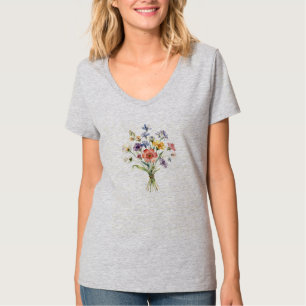 Farbige Wiesenblumen Sanfte Natürliche Anordnung A T-Shirt