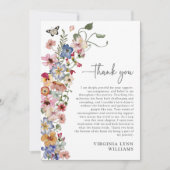 Farbige Wildblume Abschluss Dankeskarte (Vorderseite)