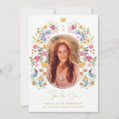 Farbige Wildblume Abschluss Foto Dankeskarte (Vorderseite)