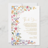 Farbige Wildblume Abschluss Foto Dankeskarte (Rückseite)