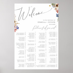 Farbige Wildblume   Alphabetische Sitzordnung Poster