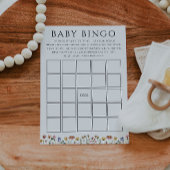 Farbige Wildblume Baby Shower Baby Bingo Card Einladung
