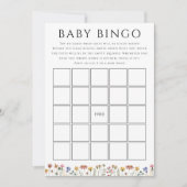 Farbige Wildblume Baby Shower Baby Bingo Card Einladung (Vorderseite)