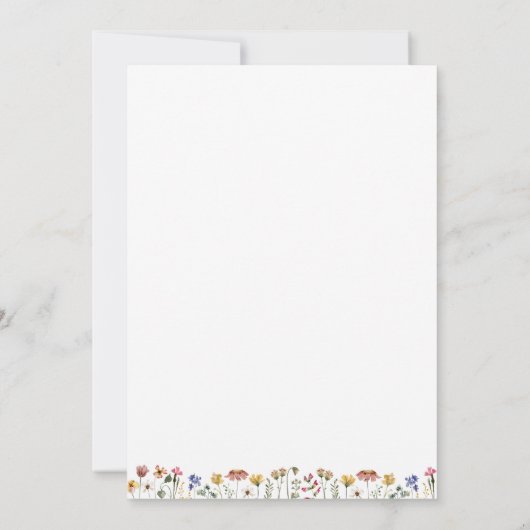 Farbige Wildblume Baby Shower Baby Bingo Card Einladung (Rückseite)