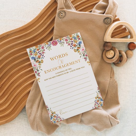 Farbige Wildblume Babyberatung & Wunschspielkarte Einladung