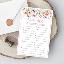 Farbige Wildblume Babydusche Baby Item ABC Game