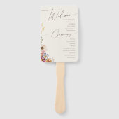 Farbige Wildblume | Beige Hochzeitsprogramm-Handfä Fächer (Vorderseite)