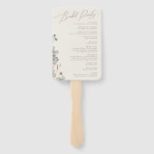 Farbige Wildblume | Beige Hochzeitsprogramm-Handfä Fächer (Rückseite)