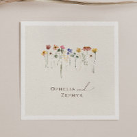 Farbige Wildblume | Beige Hochzeitsservietten
