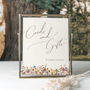 Farbige Wildblume Beige Karten und Geschenke Sch Poster