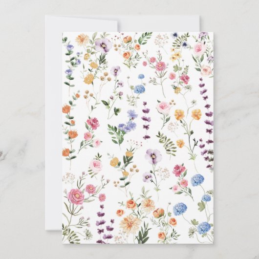 Farbige Wildblume Bingo Brautparty Game Card Einladung (Rückseite)