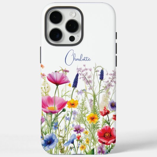Farbige Wildblume Blumenbezeichnungen Personalisie Case-Mate iPhone Hülle (Rückseite)