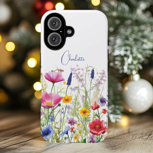 Farbige Wildblume Blumenbezeichnungen Personalisie Case-Mate iPhone Hülle