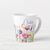Farbige Wildblume Blumenbezeichnungen Personalisie Milchtasse (Rechte Ecke)