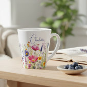 Farbige Wildblume Blumenbezeichnungen Personalisie Milchtasse
