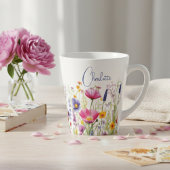 Farbige Wildblume Blumenbezeichnungen Personalisie Milchtasse