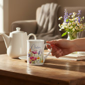 Farbige Wildblume Blumenbezeichnungen Personalisie Porzellantasse