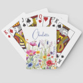 Farbige Wildblume Blumenbezeichnungen Personalisie Spielkarten (Rückseite)