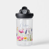 Farbige Wildblume Blumenbezeichnungen Personalisie Trinkflasche (Vorne)
