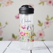 Farbige Wildblume Blumenbezeichnungen Personalisie Trinkflasche