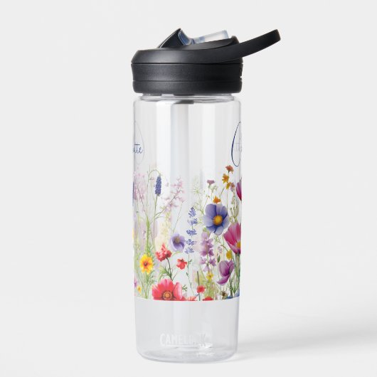 Farbige Wildblume Blumenbezeichnungen Personalisie Trinkflasche (Links)
