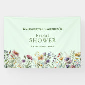 Farbige Wildblume Blumenkohl Brautparty Banner (Horizontal)