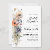 Farbige Wildblume Blumenkohl Brautparty Einladung (Vorderseite)