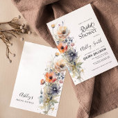 Farbige Wildblume Blumenkohl Brautparty Einladung