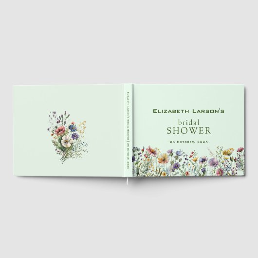 Farbige Wildblume Blumenkohl Brautparty Gästebuch (Voll)
