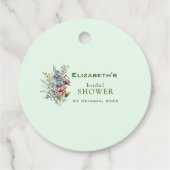 Farbige Wildblume Blumenkohl Brautparty Geschenkanhänger (Rückseite)