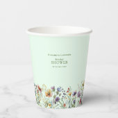 Farbige Wildblume Blumenkohl Brautparty Pappbecher (Rückseite)