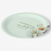 Farbige Wildblume Blumenkohl Brautparty Pappteller (Schrägansicht)