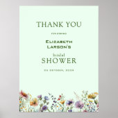 Farbige Wildblume Blumenkohl Brautparty Poster (Vorne)