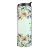 Farbige Wildblume Blumenkohl Brautparty Thermosbecher (Nach links gedreht)