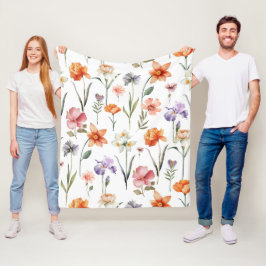 Farbige Wildblume Blumenmuster Fleecedecke