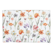 Farbige Wildblume Blumenmuster Kissenbezug (Vorderseite-Links)