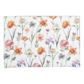 Farbige Wildblume Blumenmuster Kissenbezug (Vorderseite-Rechts)