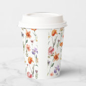 Farbige Wildblume Blumenmuster Pappbecher (Links)