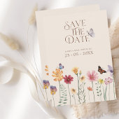 Farbige Wildblume Botanisch Save the Date