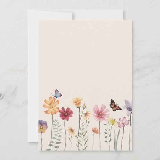 Farbige Wildblume Botanisch Save the Date (Rückseite)