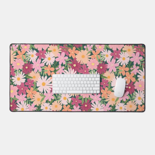 Farbige Wildblume Botanische Schreibtischmatte (Tastatur & Maus)