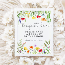 Farbige Wildblume Bouquet Bar Blume Bar Poster